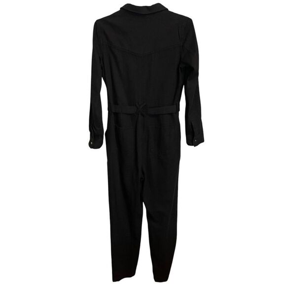 Stitch Fix Skies are Blue Black Long Sleeve Snap Button Utility Jumpsuit Small - Picture 6 of 9